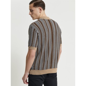 CAMISA BEN SHERMAN PUNTO TEXTURED STRIPE AZUL