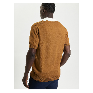 POLO BEN SHERMAN TEXTURED BLOCK STRIPE CARAMEL