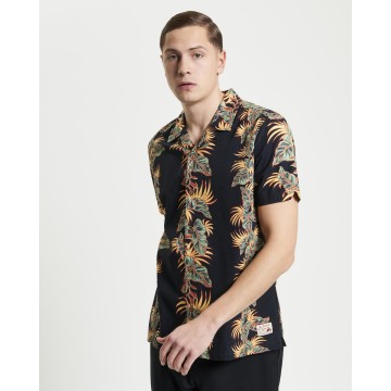 CAMISA BEN SHERMAN BOTANICAL LEAF NEGRO